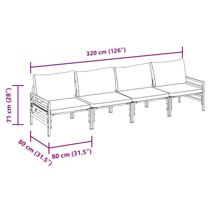 Set de canapele pentru grădină 4 pcs Antracit Oţel - WALTI WALTI