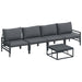 Set de canapele pentru grădină cu pernă 5 pcs Negru Oțel - WALTI WALTI