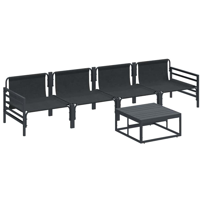 Set de canapele pentru grădină cu pernă 5 pcs Negru Oțel - WALTI WALTI