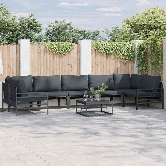 Set de canapele pentru grădină 7 pcs Antracit Oțel - WALTI WALTI