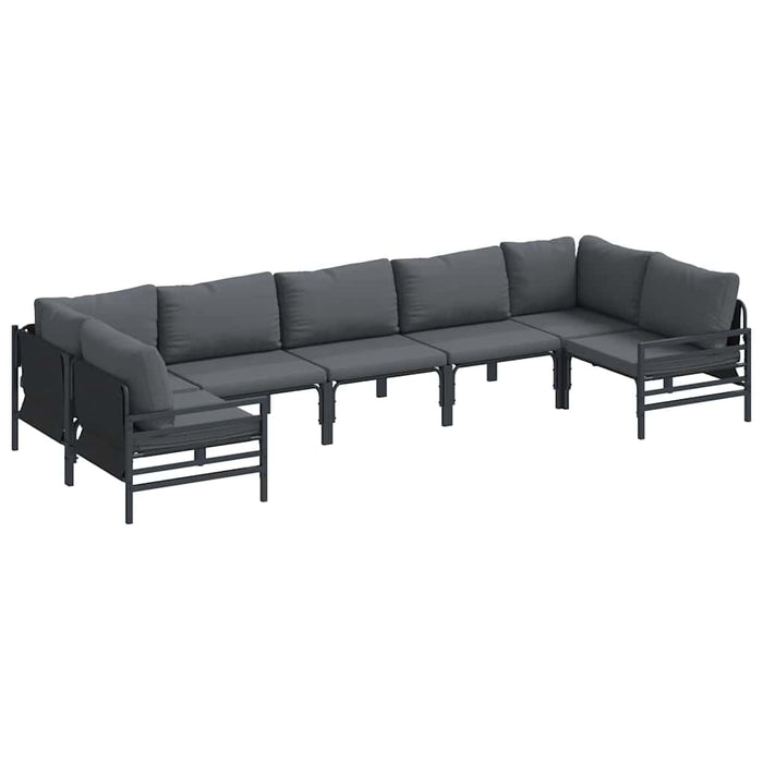 Set de canapele pentru grădină 7 pcs Antracit Oțel - WALTI WALTI