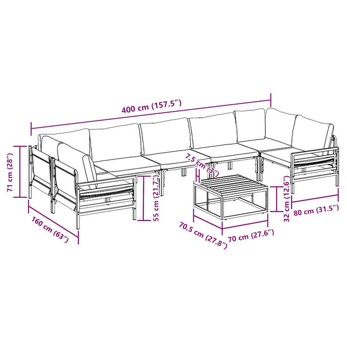 Set de canapele pentru grădină 8 pcs Antracit Oțel - WALTI WALTI