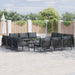 Set de canapele pentru grădină cu pernă 12 pcs Negru Oțel - WALTI WALTI