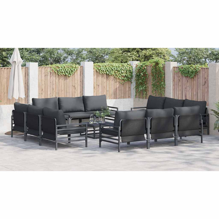 Set de canapele pentru grădină 13 pcs Antracit Oțel - WALTI WALTI