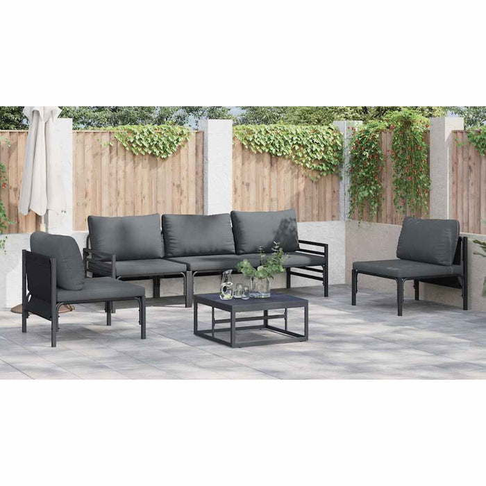 Set de canapele pentru grădină 5 pcs Antracit Oțel - WALTI WALTI