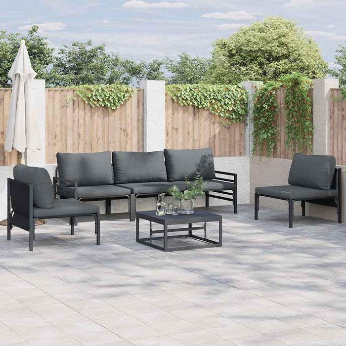 Set de canapele pentru grădină 5 pcs Antracit Oțel - WALTI WALTI