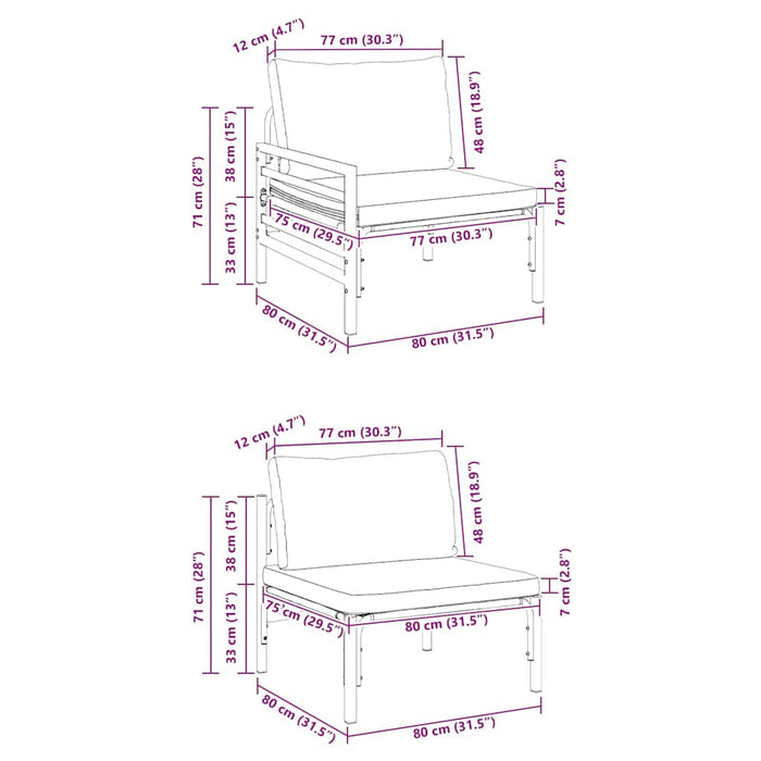 Set de canapele pentru grădină 5 pcs Antracit Oțel - WALTI WALTI