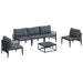Set de canapele pentru grădină cu pernă 6 pcs Negru Oțel - WALTI WALTI
