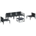 Set de canapele pentru grădină cu pernă 6 pcs Negru Oțel - WALTI WALTI