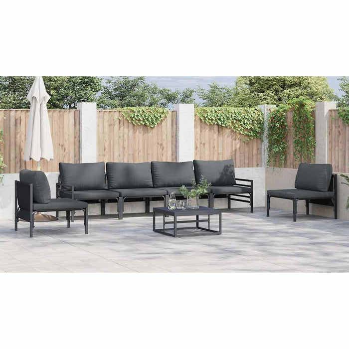 Set de canapele pentru grădină 6 pcs Antracit Oţel - WALTI WALTI