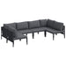 Set de canapele pentru grădină cu pernă 6 pcs Negru Oțel - WALTI WALTI
