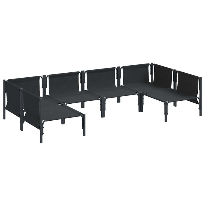 Set de canapele pentru grădină cu pernă 6 pcs Negru Oțel - WALTI WALTI