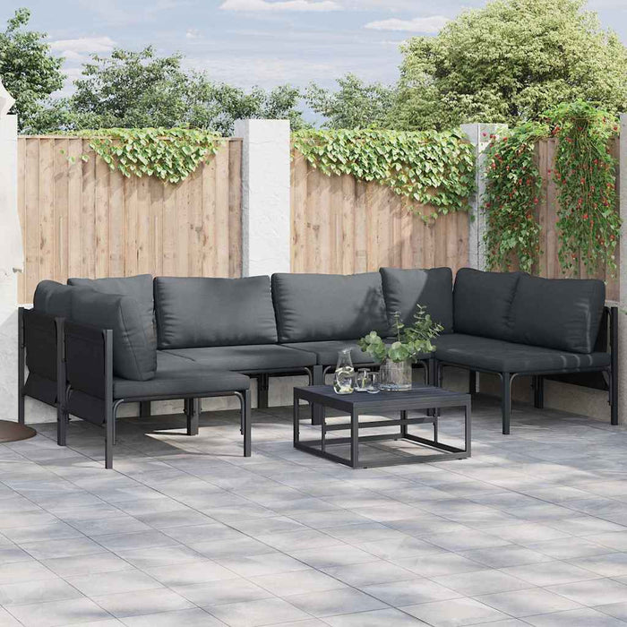 Set de canapele pentru grădină 7 pcs Antracit Oțel - WALTI WALTI