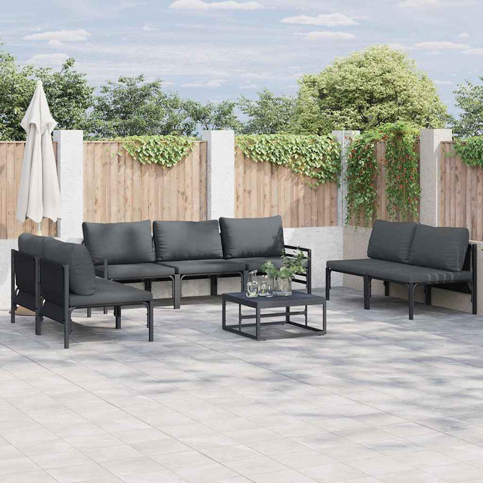 Set de canapele pentru grădină 7 pcs Antracit Oțel - WALTI WALTI