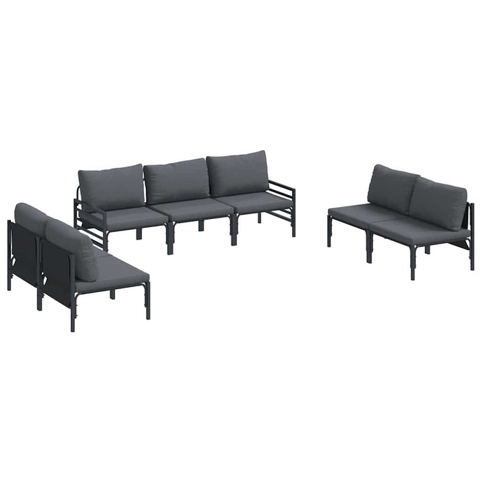 Set de canapele pentru grădină 7 pcs Antracit Oțel - WALTI WALTI