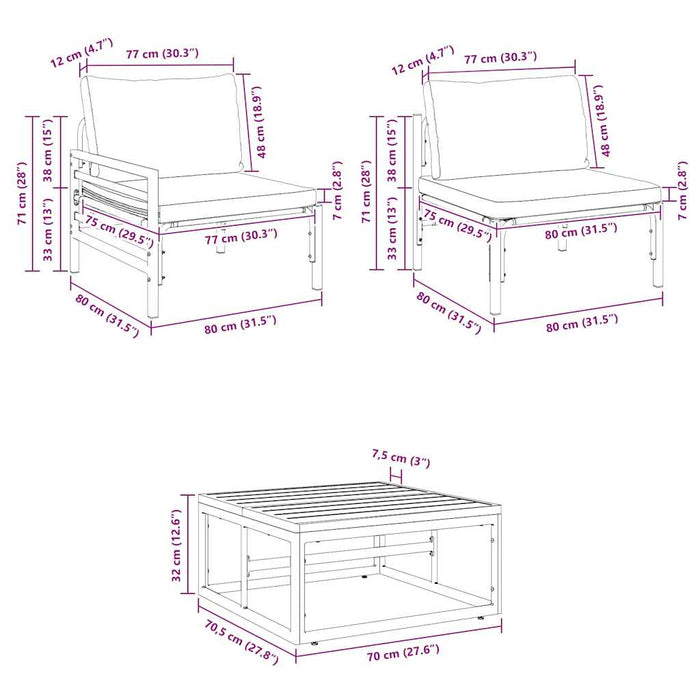 Set de canapele pentru grădină 8 pcs Antracit Oțel - WALTI WALTI