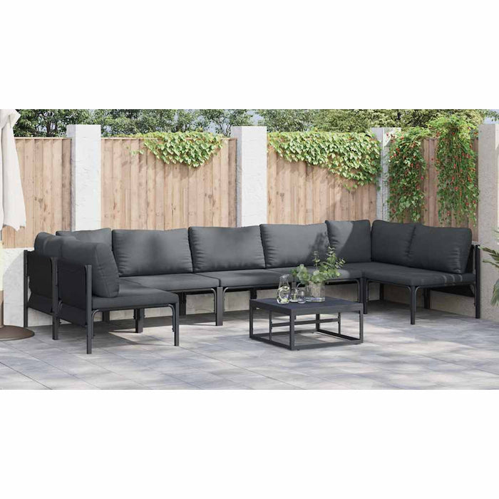 Set de canapele pentru grădină 8 pcs Antracit Oțel - WALTI WALTI