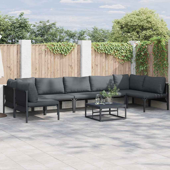 Set de canapele pentru grădină 8 pcs Antracit Oțel - WALTI WALTI