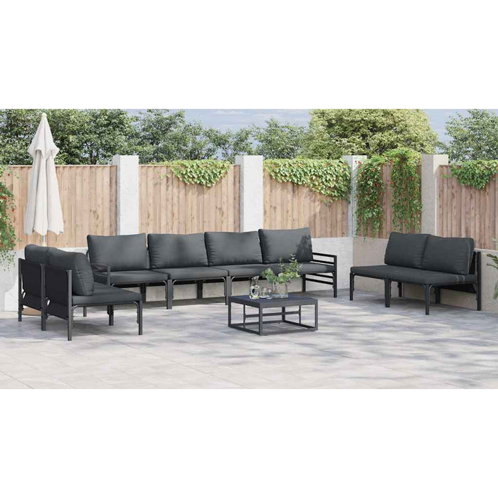Set de canapele pentru grădină 9 pcs Antracit Oțel - WALTI WALTI
