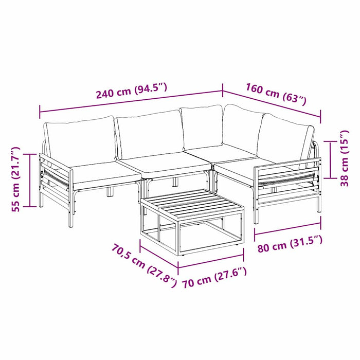 Set de canapele pentru grădină 6 pcs Antracit Oţel - WALTI WALTI