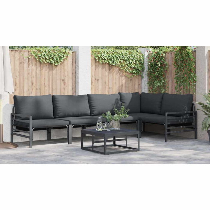 Set de canapele pentru grădină 5 pcs Antracit Oțel - WALTI WALTI