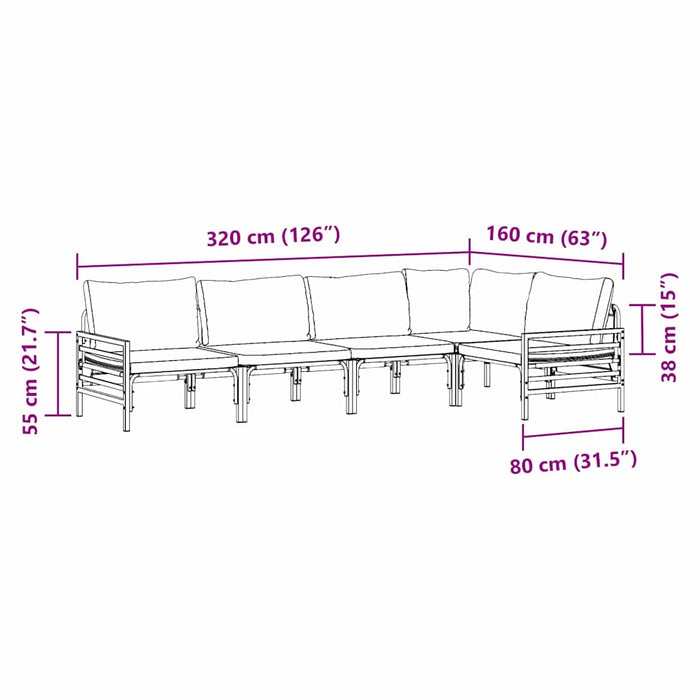 Set de canapele pentru grădină 5 pcs Antracit Oțel - WALTI WALTI