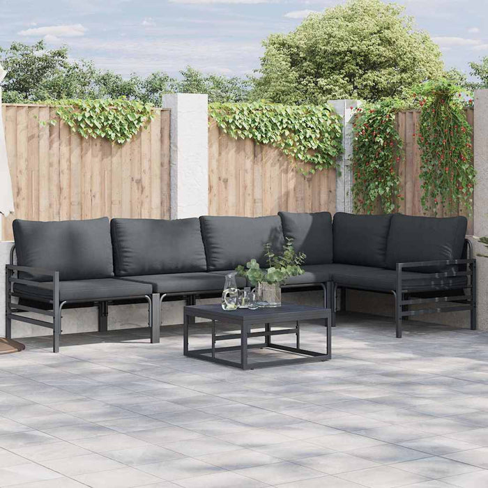 Set de canapele pentru grădină 6 pcs Antracit Oțel - WALTI WALTI