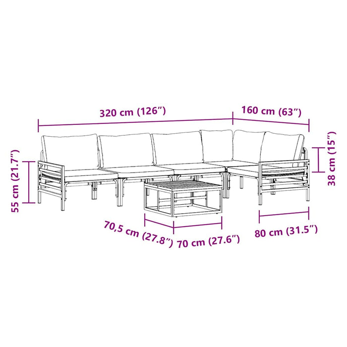 Set de canapele pentru grădină 6 pcs Antracit Oțel - WALTI WALTI