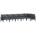 Set de canapele pentru grădină cu pernă 6 pcs Negru Oțel - WALTI WALTI