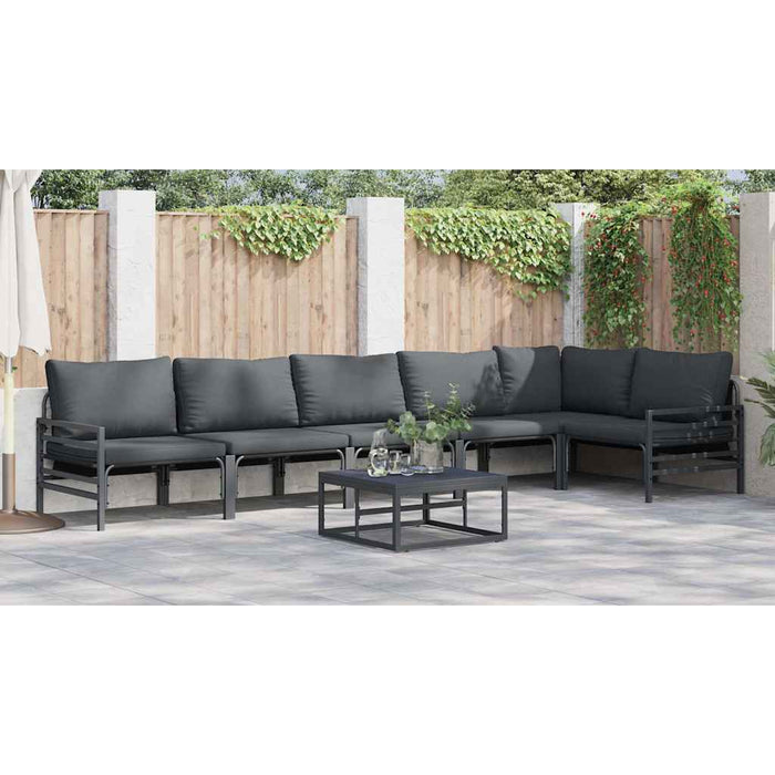 Set de canapele pentru grădină 7 pcs Antracit Oțel - WALTI WALTI