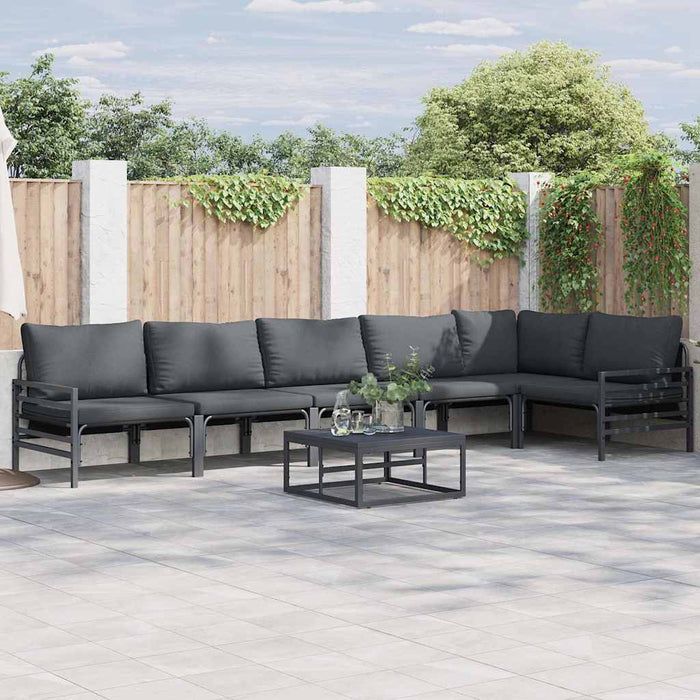 Set de canapele pentru grădină 7 pcs Antracit Oțel - WALTI WALTI