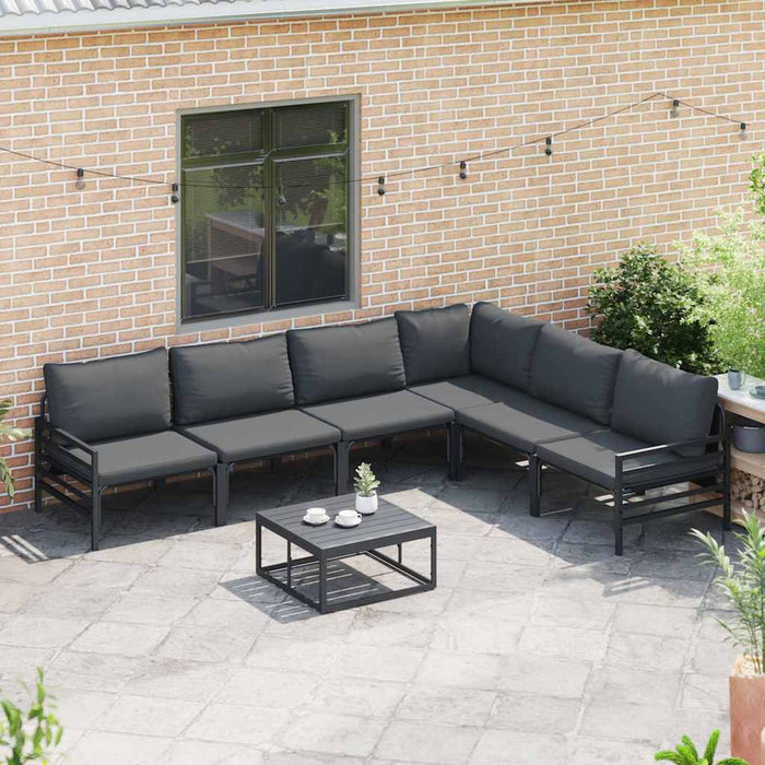 Set de canapele pentru grădină 7 pcs Antracit Oțel - WALTI WALTI