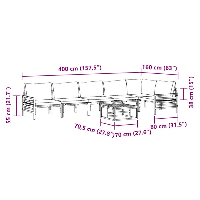 Set de canapele pentru grădină 7 pcs Antracit Oțel - WALTI WALTI