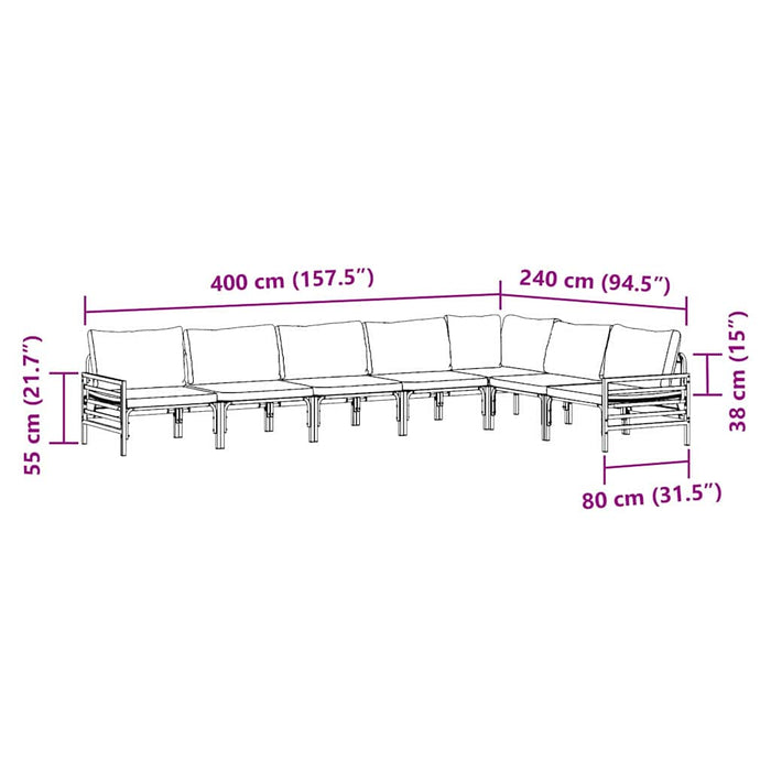 Set de canapele pentru grădină 7 pcs Antracit Oțel - WALTI WALTI