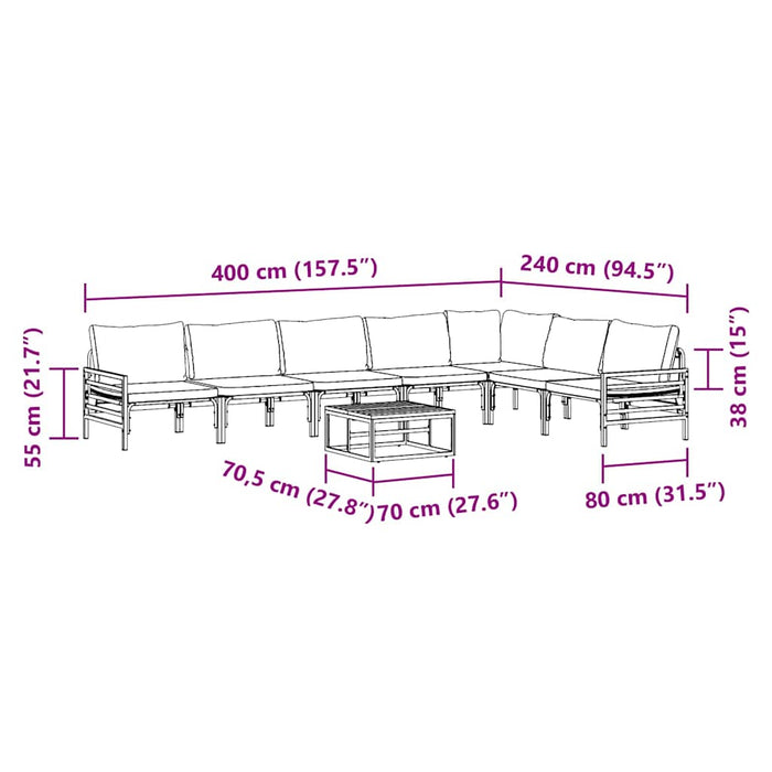 Set de canapele pentru grădină 8 pcs Antracit Oțel - WALTI WALTI