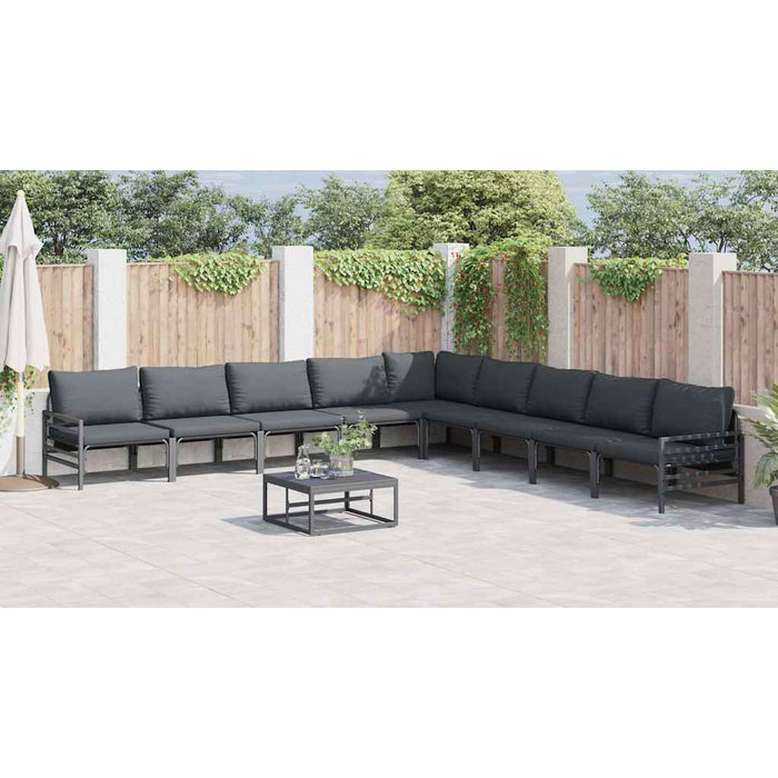 Set de canapele pentru grădină 9 pcs Antracit Oțel - WALTI WALTI