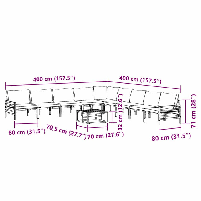 Set de canapele pentru grădină 10 pcs Antracit Oțel - WALTI WALTI