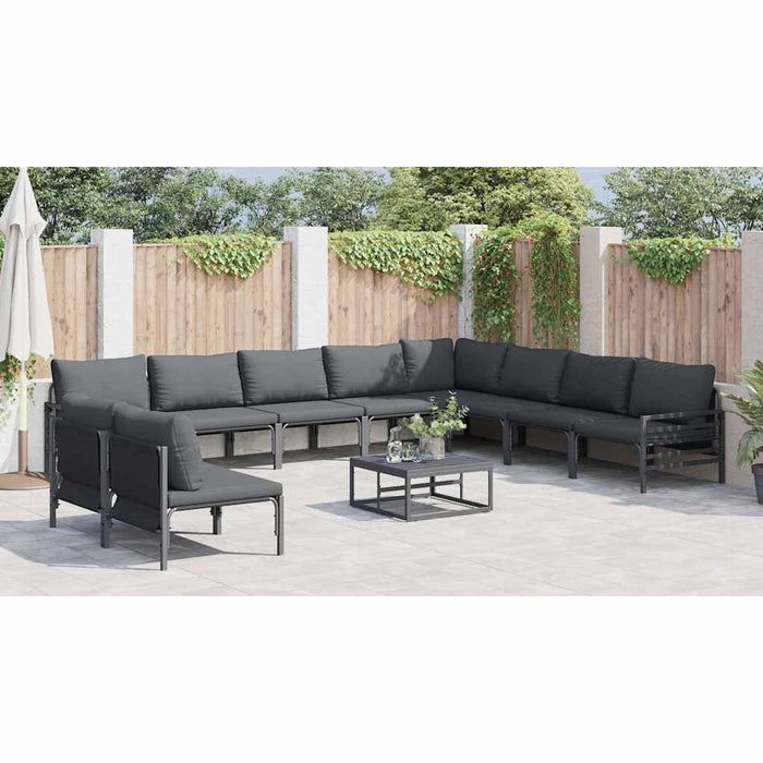Set de canapele pentru grădină 11 pcs Antracit Oțel - WALTI WALTI