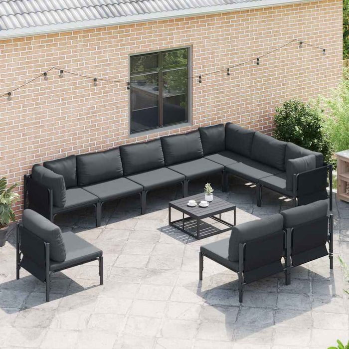 Set de canapele pentru grădină 11 pcs Antracit Oțel - WALTI WALTI