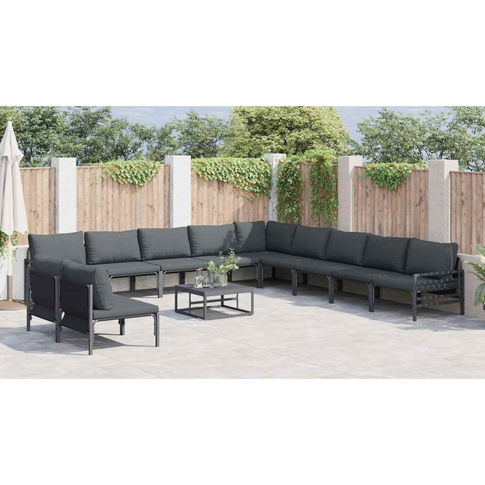 Set de canapele pentru grădină 11 pcs Antracit Oțel - WALTI WALTI