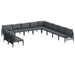Set de canapele pentru grădină 11 pcs Antracit Oțel - WALTI WALTI