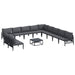 Set de canapele pentru grădină cu pernă 12 pcs Negru Oțel - WALTI WALTI