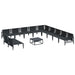 Set de canapele pentru grădină cu pernă 12 pcs Negru Oțel - WALTI WALTI