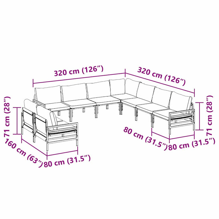 Set de canapele pentru grădină 9 pcs Antracit Oțel - WALTI WALTI