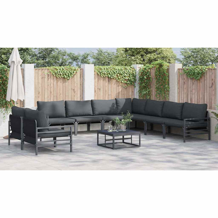 Set de canapele pentru grădină 10 pcs Antracit Oțel - WALTI WALTI