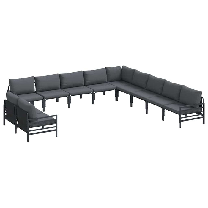 Set de canapele pentru grădină cu pernă 11 pcs Antracit Oţel - WALTI WALTI