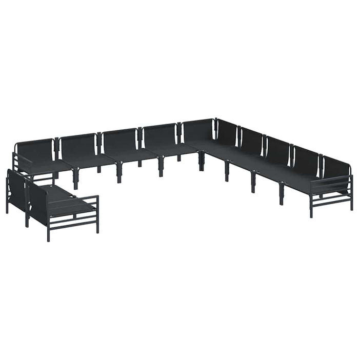 Set de canapele pentru grădină cu pernă 11 pcs Antracit Oţel - WALTI WALTI