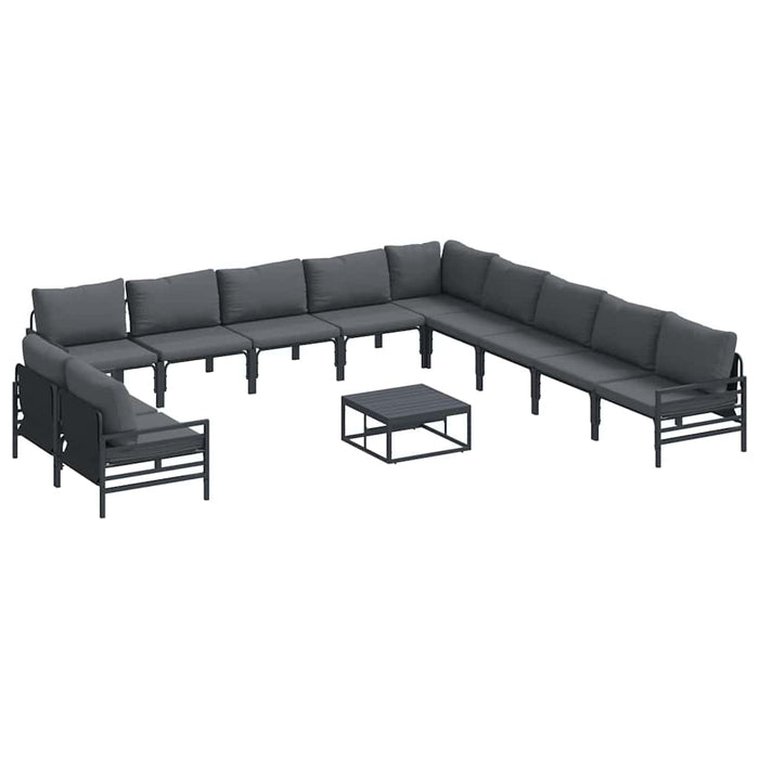 Set de canapele pentru grădină 12 pcs Antracit Oţel - WALTI WALTI