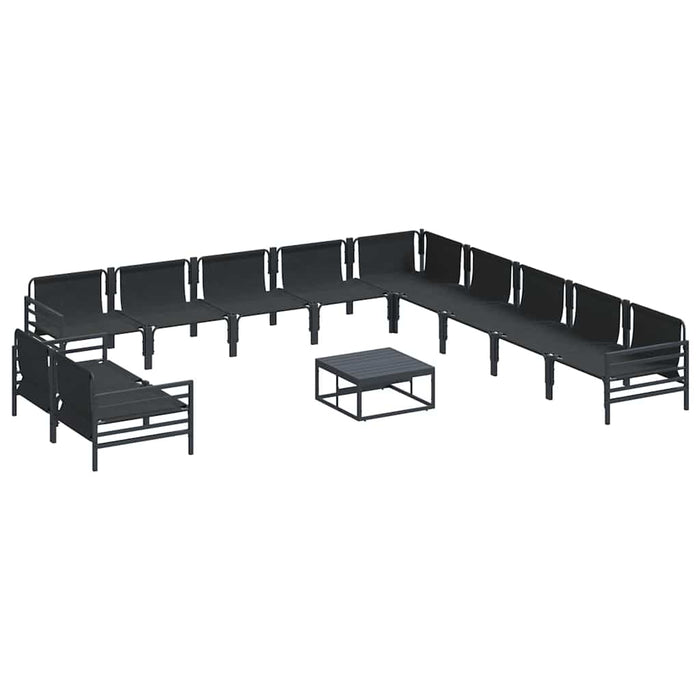 Set de canapele pentru grădină 12 pcs Antracit Oţel - WALTI WALTI