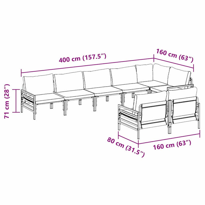 Set de canapele pentru grădină 8 pcs Antracit Oțel - WALTI WALTI